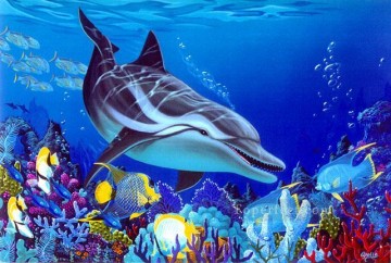 Animal Painting - amh0034D mundo marino moderno océano